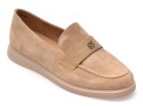 Mocasini EPICA nude, 1313G12, din piele intoarsa