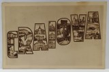 CRAIOVA , CARTE POSTALA ILUSTRATA , CU IMAGINI INSERATE IN NUMELE ORASULUI , 1945