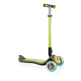 Trotineta copii, Globber Elite Deluxe Lights, pliabila, verde