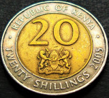 Cumpara ieftin Moneda exotica - bimetal 20 SHILLINGS - KENYA, anul 2005 * cod 4785, Africa