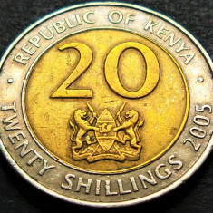 Moneda exotica - bimetal 20 SHILLINGS - KENYA, anul 2005 * cod 4785