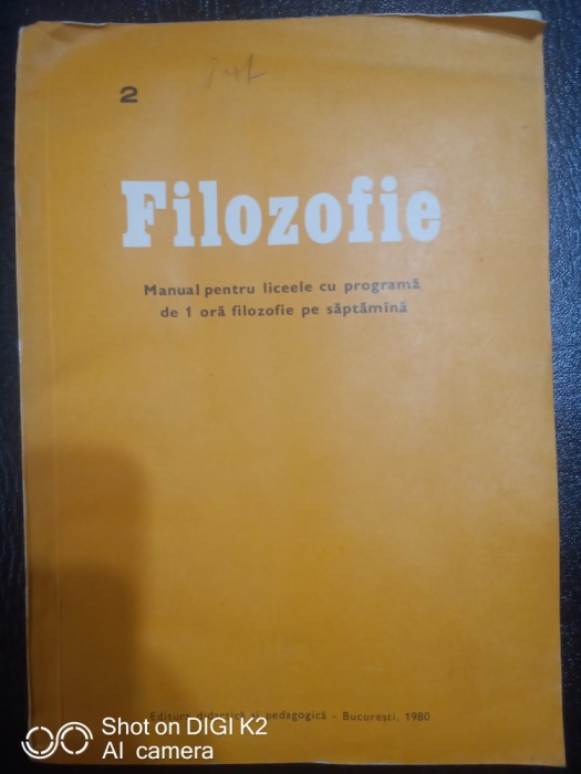 Filozofie manual pt liceeele cu programa de 1 ora filozofie pe saptamana
