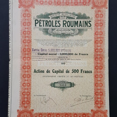 Actiune 1920 soc. Petrolul romanesc , titlu , actiuni , petrol