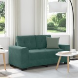 vidaXL Canapea dublă, verde &icirc;nchis, 120 cm, catifea