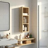 vidaXL Dulap de perete pentru baie Stejar Sonoma 20 x 16 x 62,5 cm 889305