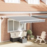 VidaXL Copertină retractabilă manual cu LED, antracit/alb, 300x250 cm