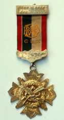 Medalie masonica HUNTCLIFFE LODGE Argint aurit foto