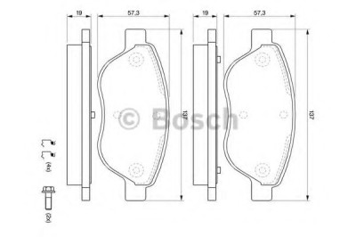 Set placute frana,frana disc FIAT DOBLO Microbus (223, 119) (2001 - 2016) BOSCH 0 986 494 074 foto