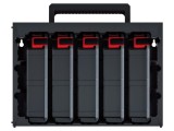 Set compartimente neagră KISTENBERG TAGERCASE 415x290x295mm, 5 compartimente