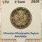 Lituania 2 euro 2020 - Auk&scaron;taitija - UNC in cartonas personalizat - B114