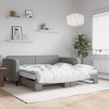 VidaXL Pat de zi cu extensie și saltele, gri deschis 100x200 cm textil 3196839