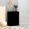 Pantofar Gossi Negru PAL 60x35x84 cm cu Sertar &amp; 2 Usi, 4 Rafturi Interioare