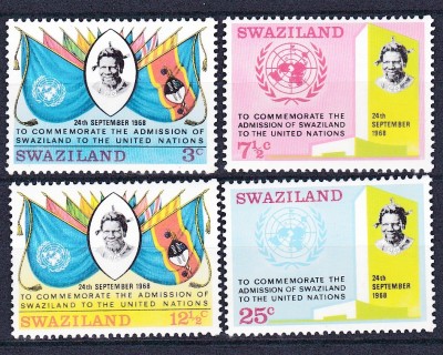 DB1 Colonii Swaziland 1969 Admiterea la ONU 4 v. MNH foto