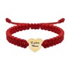 Bratara personalizata snur impletit cu inimioara si text gravat din argint 925 placat cu aur galben 24K