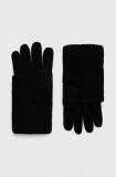AllSaints manusi din amestec de lana culoarea negru