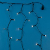 Instalație Lumini Perdea Crăciun, 200 LED-uri, 5.1m, Alb Cald, Cabluri Verde, Interior/Exterior, Extensibilă, Oem