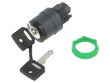 Comutator rotativ cu cheie 22mm negru
