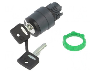 Comutator rotativ cu cheie 22mm negru foto