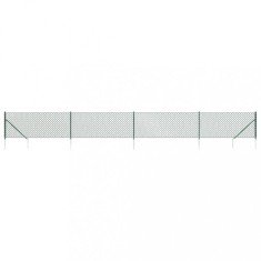Gard plasa de sarma cu tarusi de fixare, verde, 0,8x10 m