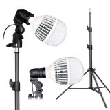 Lampa studio LED E27 150W cu trepied profesional reglabil 200 cm, suport pliabil pentru content creation, social media si video