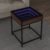 Gossi masuta de cafea cu led infinity, stejar maro, 40x40x51 cm
