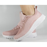 Pantofi sport slip-on roz tricotati elastici 400086