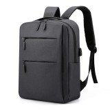 Rucsac, pentru Laptop, Gentleman Tech, din panza oxford, Impermeabil si durabil, 42 x 30 x 12 cm, negru, port usb integrat