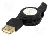 Cablu USB A soclu, USB B micro mufa, OTG, USB 2.0, lungime 0.75m, negru, LOGILINK - AA0069 foto