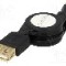 Cablu USB A soclu, USB B micro mufa, OTG, USB 2.0, lungime 0.75m, negru, LOGILINK - AA0069