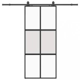 Cumpara ieftin Usa glisanta cu set feronerie neagra 90x205cm sticla securizata