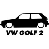 Cumpara ieftin Sticker Auto Volkswagen Golf Mk 2 Silueta