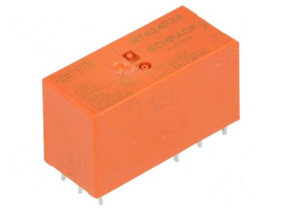 Releu electromagnetic DPDT 24VDC 8A 250VAC RT2 foto
