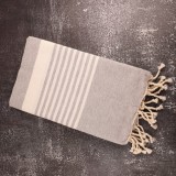 Prosop Fouta Plajă &amp; Spa Gri cu dungi albe