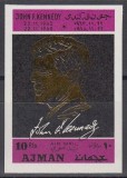 Ajman 1968 - J.F. Kennedy, gold, personalități, serie nedantelata neuzata
