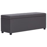 Cumpara ieftin Banchetă cu zonă de depozitare, gri, 116 cm, piele ecologică