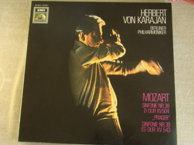 MOZART - Simfonia 38 si 39 - Herbert Von Karajan - Vinil EMI Perfect foto