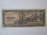 Cuba 10 Pesos 1960 semnătură Ernesto Che Guevara,in stare foarte buna