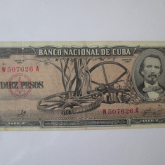 Cuba 10 Pesos 1960 semnătură Ernesto Che Guevara,in stare foarte buna