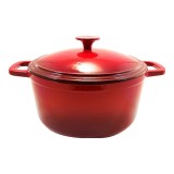 Oala Fonta Emailata Perfect Home, 5.2L, 26cm, Rosu, Capac - Aragaz, Cuptor, Jar
