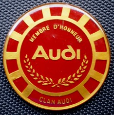 5.315 MEDALIE PLACHETA CLAN AUDI MEMBRE d&#039;HONNEUR 66,5mm