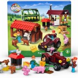 Set de constructie copii Kid&rsquo;s Bricks &ndash; Ferma, 367 piese, figurine incluse, 5+