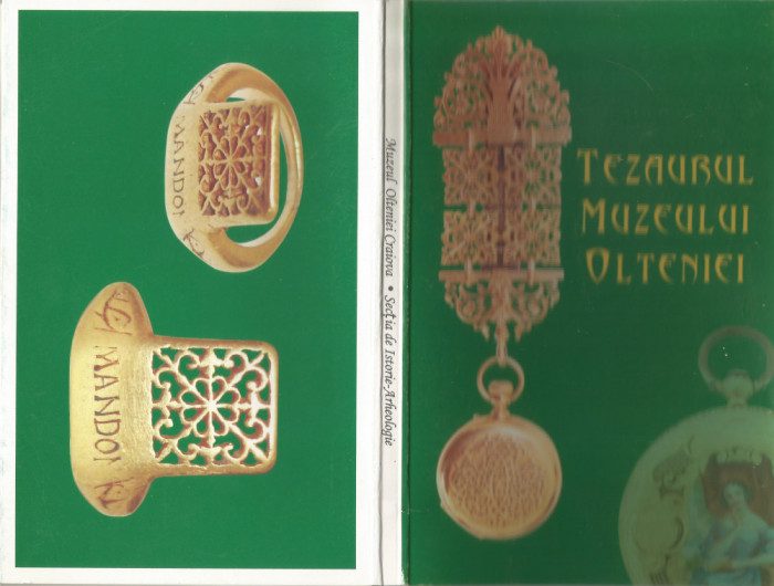 Rom&acirc;nia, Tezaurul Muzeului Olteniei, secţia istorie, pliant cu 7 cărţi poştale