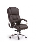 Scaun directorial HM Foster, Piele naturala, Mecanism Multiblock, Suport lombar, Inaltime ajustabila, 120 kg, 125x68x54 cm, Maro