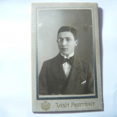 Fotografie cca 1900 - Visit Portrait ,cu stema Regala , Radu Dumitriu, 10,7x7cm