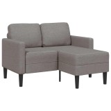 vidaXL Canapea cu 2 locuri cu șezlong &icirc;n formă de L, taupe, 125 cm