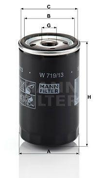 MANN-FILTER W 719/13 (10) Filtru ulei Filtru insurubabil, cu doua ventile blocare retur foto