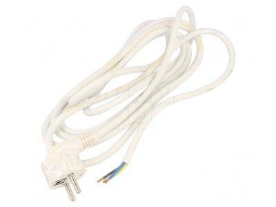 Cablu electric PVC 3x1.5mm2 cu ştecăr unghiular CEE 7/7 E/F foto