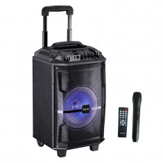 Boxa portabila Akai ABTS-H12L, 40W, microfon wireless, Bluetooth, radio FM, karaoke, USB, lumini disco foto