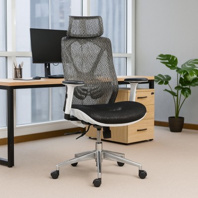 Scaun birou ergonomic multifunctional SYYT 9503, mesh, mecanism multiblock, tetiera reglabila 2D, 120 kg, negru foto