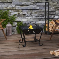 vidaXL Vatră de foc cu vătrai, 50 cm, oțel, XXL 360065